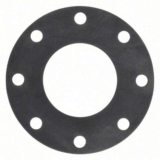 Flange Gasket: 4 in Pipe Size, 9 in Outside Dia., 4 1/2 in Inside Dia., Black